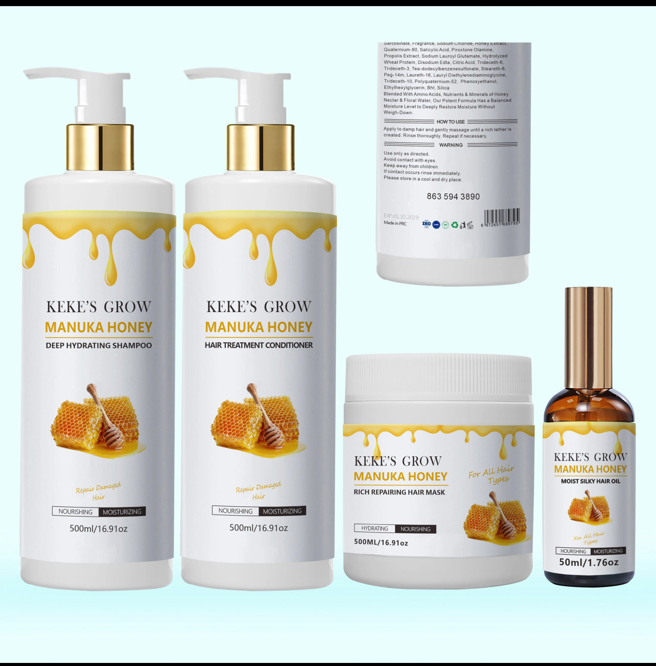 Honey grow Manuka deep hydrating hair set ￼